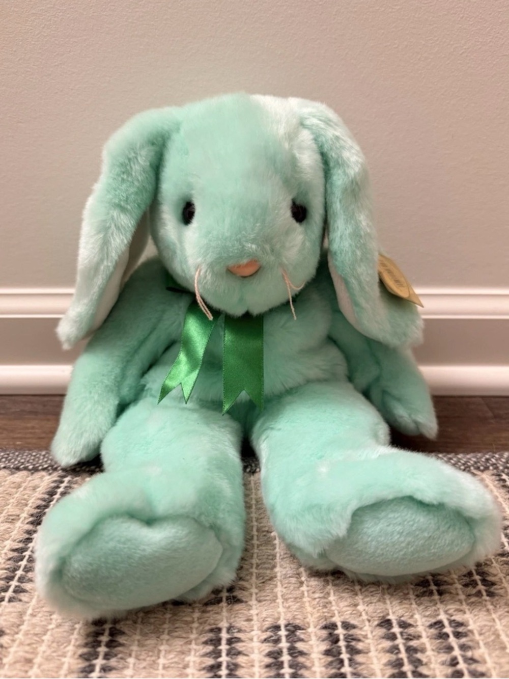 Ty Beanie Buddies Vintage Hippity Bunny Mint Green - Picture 2 of 6